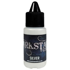 A single bottle of Silver Molten Metals acrylic Paint