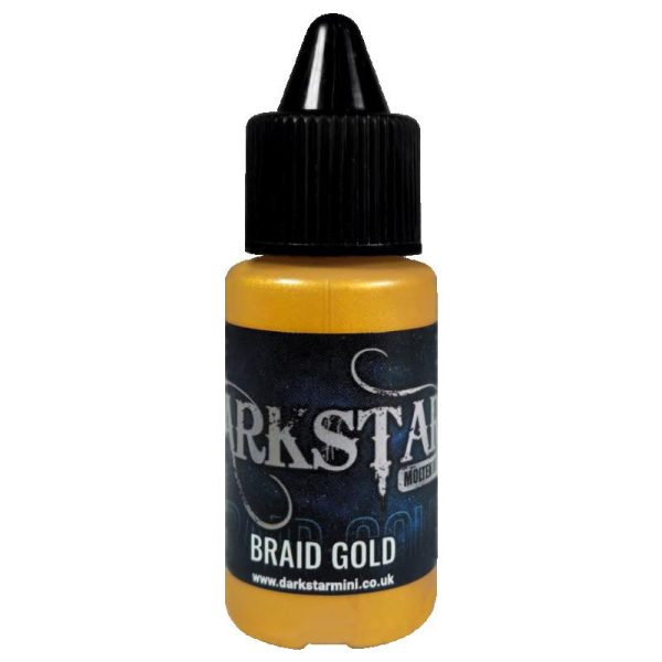 A single bottle of Braid Gold Molten Metals acrylic Paint